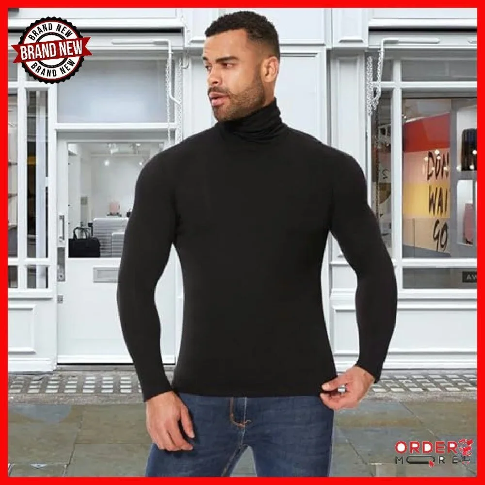 Men's Slim Fit Turtleneck Thermal Top Long Sleeve Undershirt
